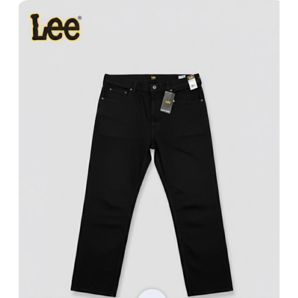 New Lee Big Tall Men’s Overdye Black Denim Jeans 56 Straight Leg 56x30